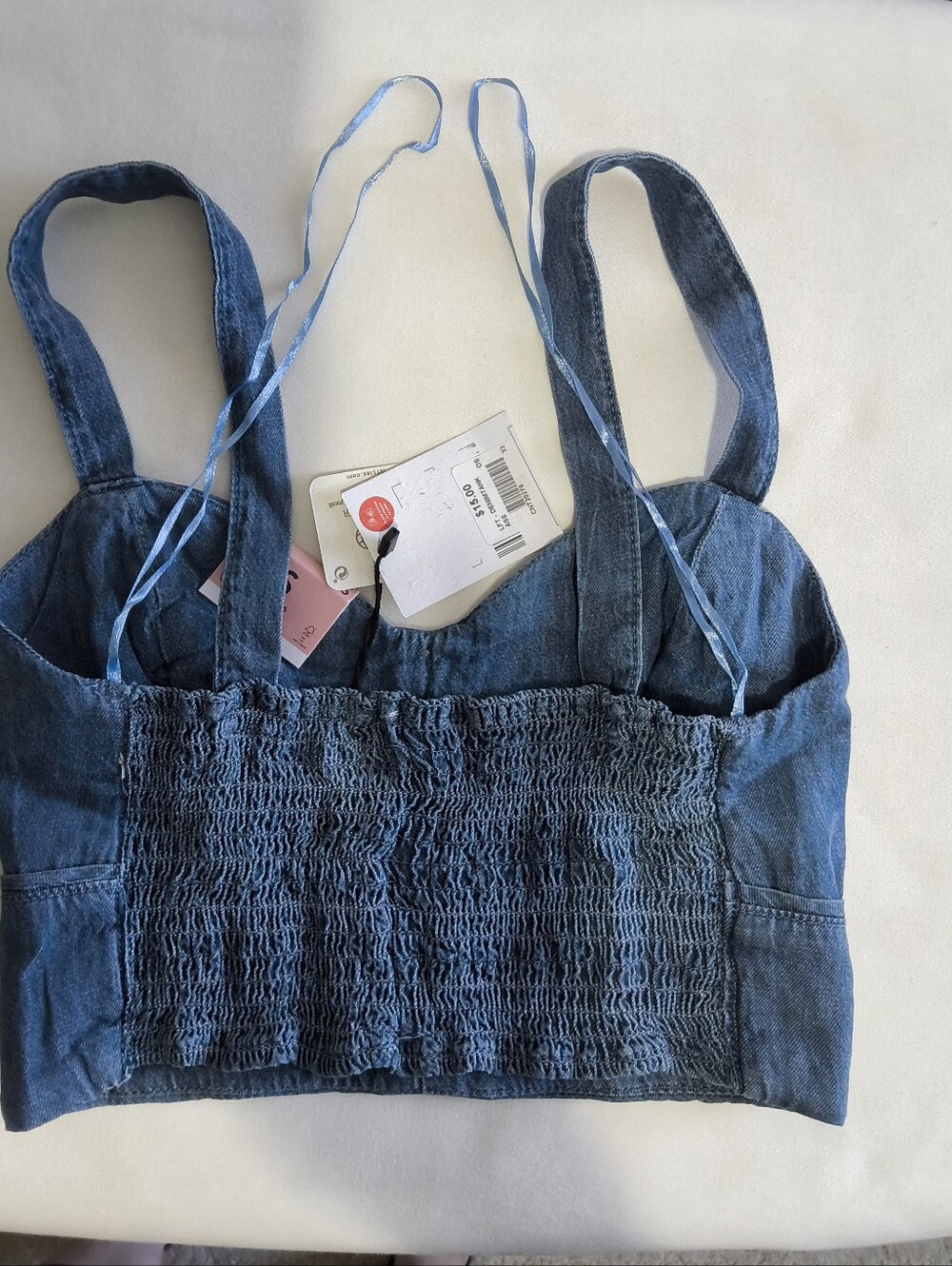 NWT Lefties Denim Crop Top – Size S - Picture 6 of 10